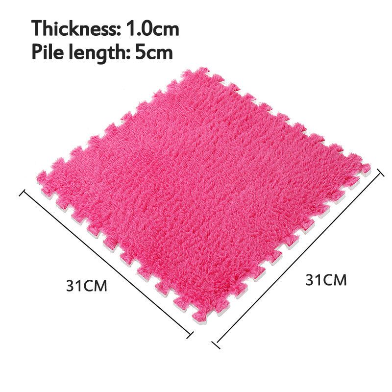 Carpet Bedroom Full Bedside Children's Plush Suede Foam Square Stitching Tatami Floor Mat Bay Window Cushion For Living Room Bedroom Study Kitchen Bathroom Balcony Purple