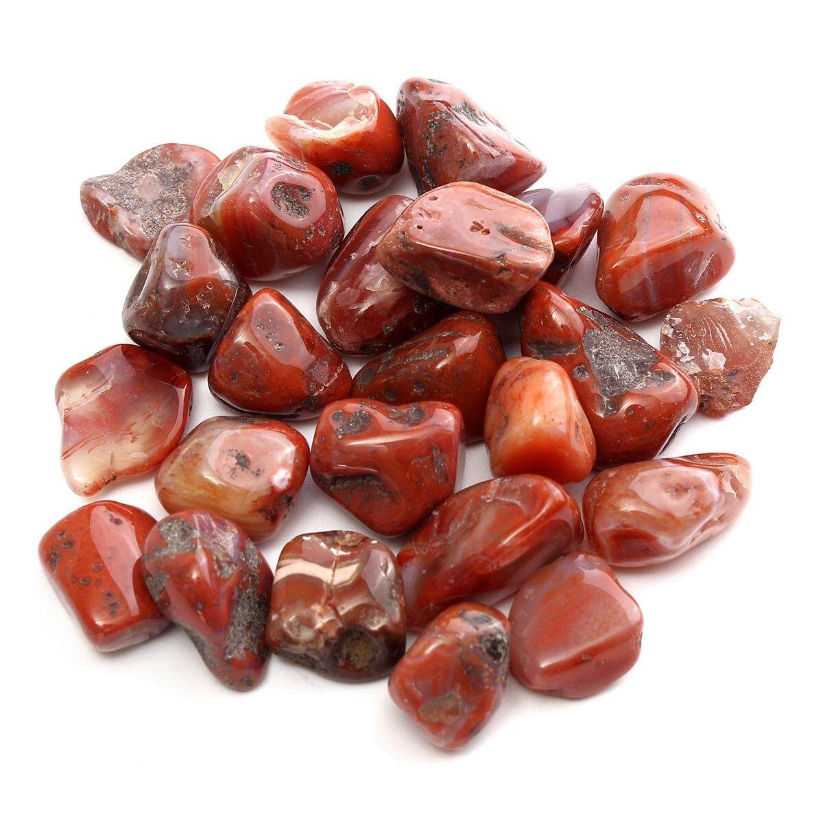 100g Nature Agate Healing Crystal Gemstone Reiki Chakra Tumbled 10-20mm Red