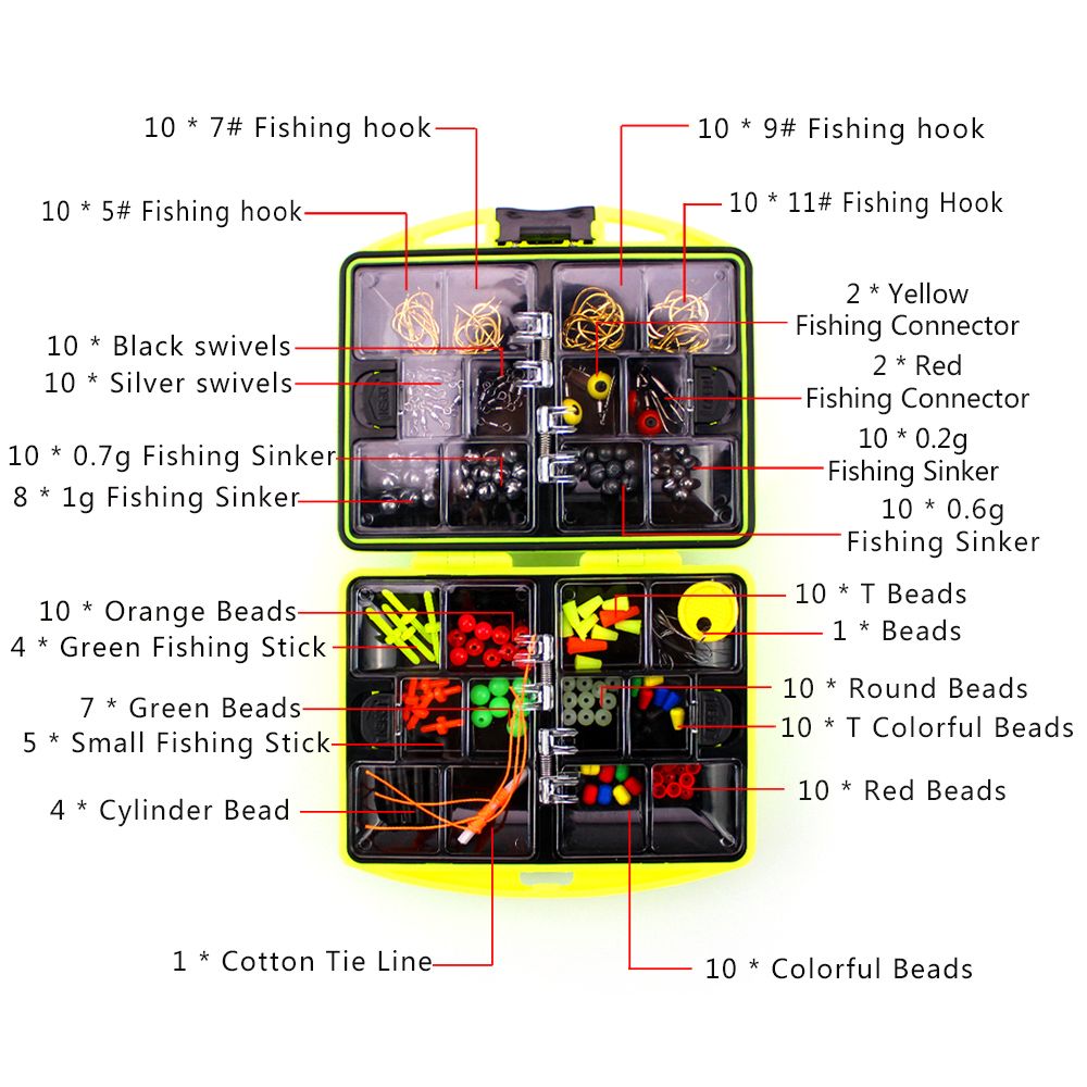 Fishing Accessories Kit Including Hook Sinker Weights