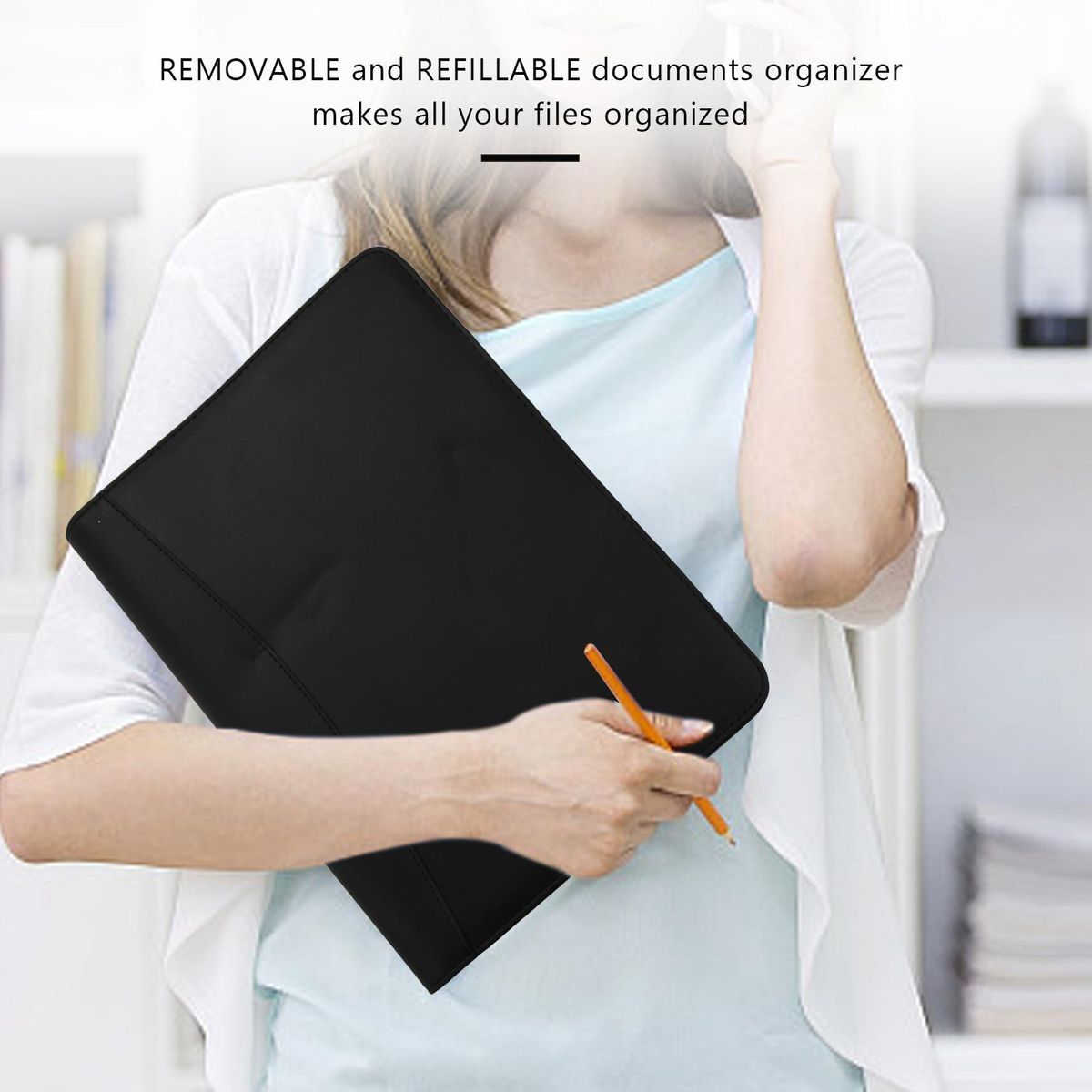 A4 Leather 3 Ring Portfolio Binder Business Binder