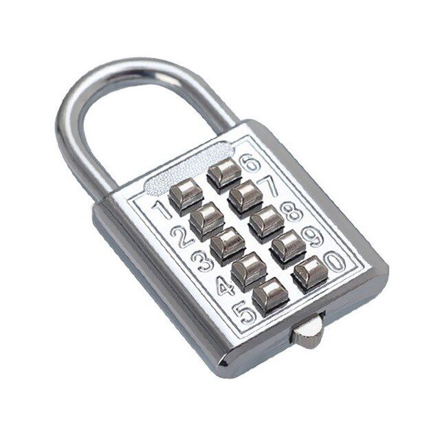 10 Digit Push Button Combination Padlock