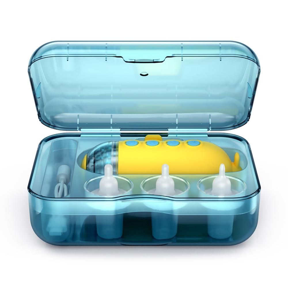 Cute Electric Baby Nasal Aspirator Automatic Nose Sucker for Infants Baby Nose Cleaner 3 Suction Levels Low Noise Anti-backflow IPX6 Waterproof Built-in Battery LED Light Soothing Music with Storage Case 3pcs Silicone Suction