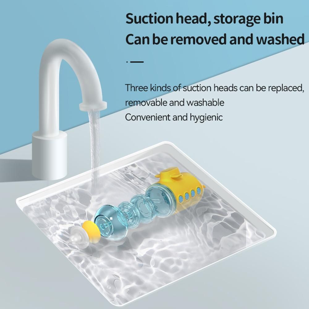 Cute Electric Baby Nasal Aspirator Automatic Nose Sucker for Infants Baby Nose Cleaner 3 Suction Levels Low Noise Anti-backflow IPX6 Waterproof Built-in Battery LED Light Soothing Music with Storage Case 3pcs Silicone Suction