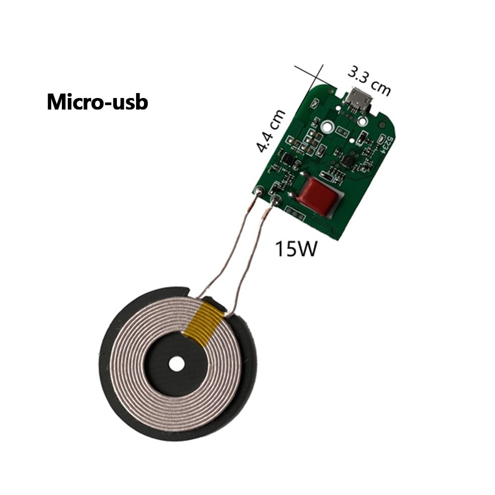 10W 15W 5V 12V Fast Charging Wireless Charger Transmitter Receiver Module Type-c USB + Coil Qi Charging FOR CAR PHONE Battery-15W Transmitter