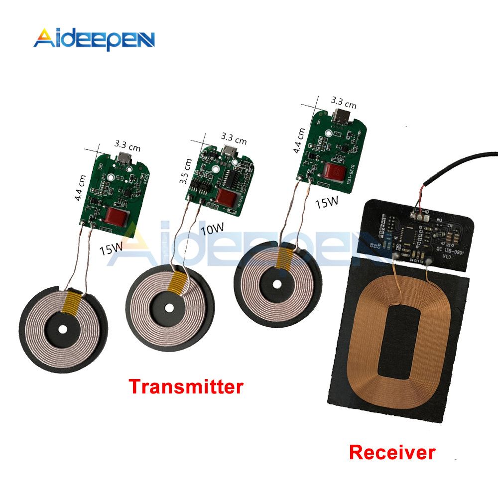 10W 15W 5V 12V Fast Charging Wireless Charger Transmitter Receiver Module Type-c USB + Coil Qi Charging FOR CAR PHONE Battery-15W Transmitter