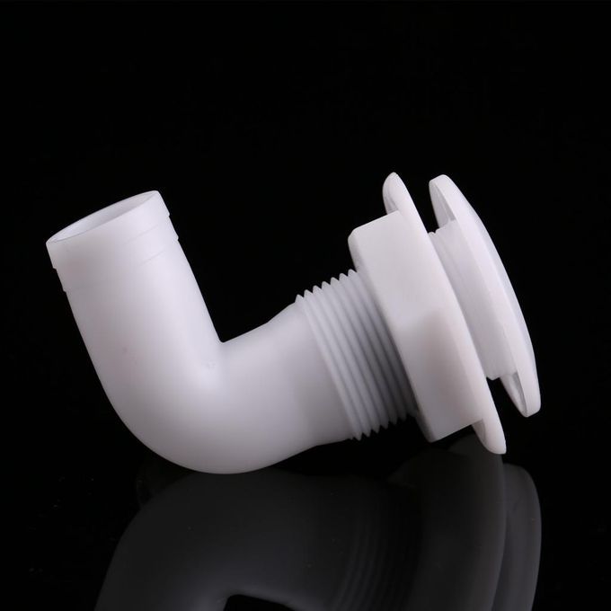 1" White Nylon Plastic 90 Ddgree Thru-Hull Fitting Hose Fitting For