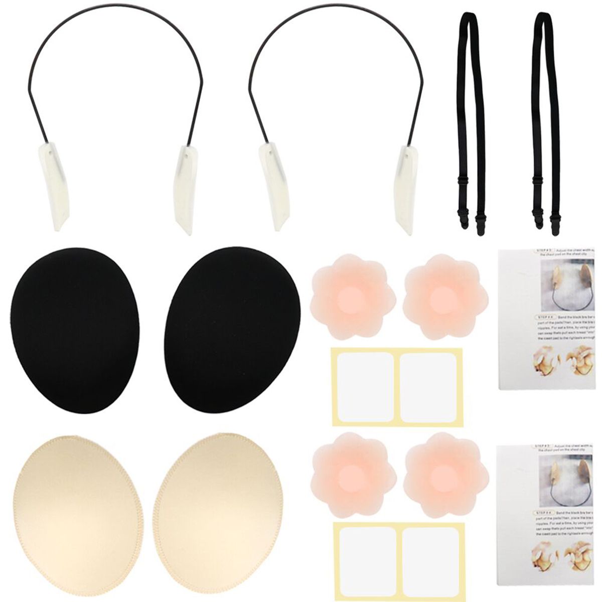 Womens Deep Push-up Frontless Bra Kit Deep Plunge Bra Kit