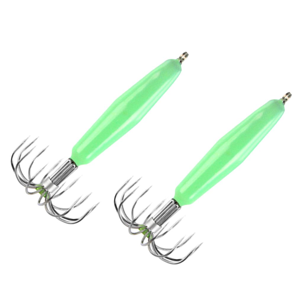 2pcs Shrimp Prawn   Squid Jigs Hooks Freshwater Saltwater