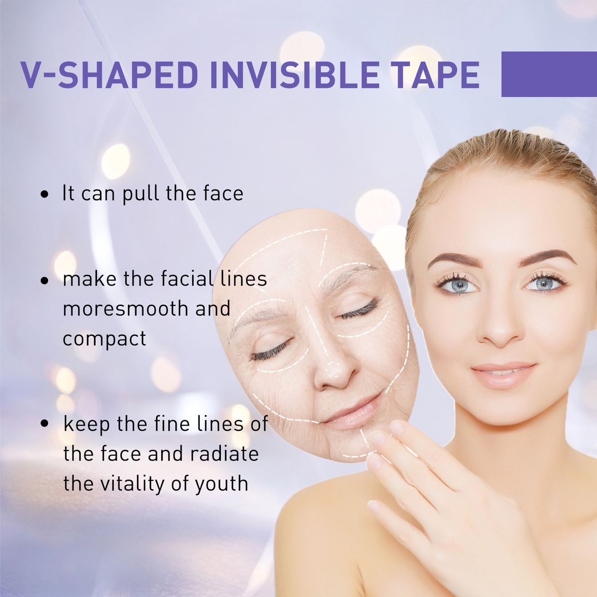 40Pcs V Shape Face Lift Tape Instant Tightening Stickers