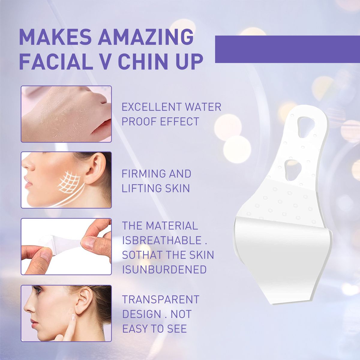 40Pcs V Shape Face Lift Tape Instant Tightening Stickers