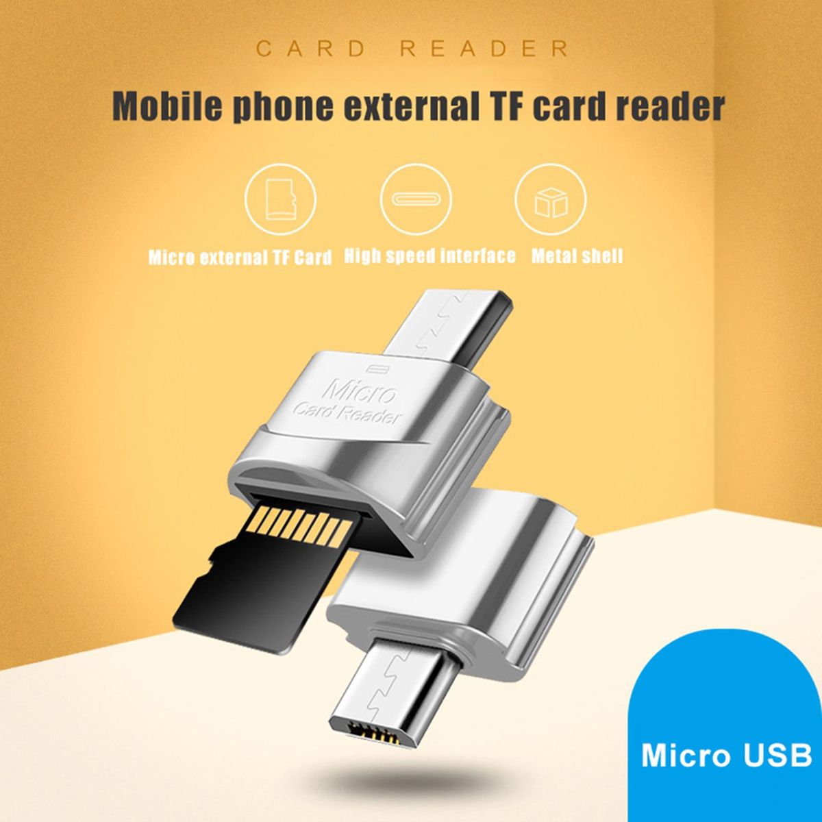 Card Reader Convenient Mini Zinc Alloy High Speed-Silver