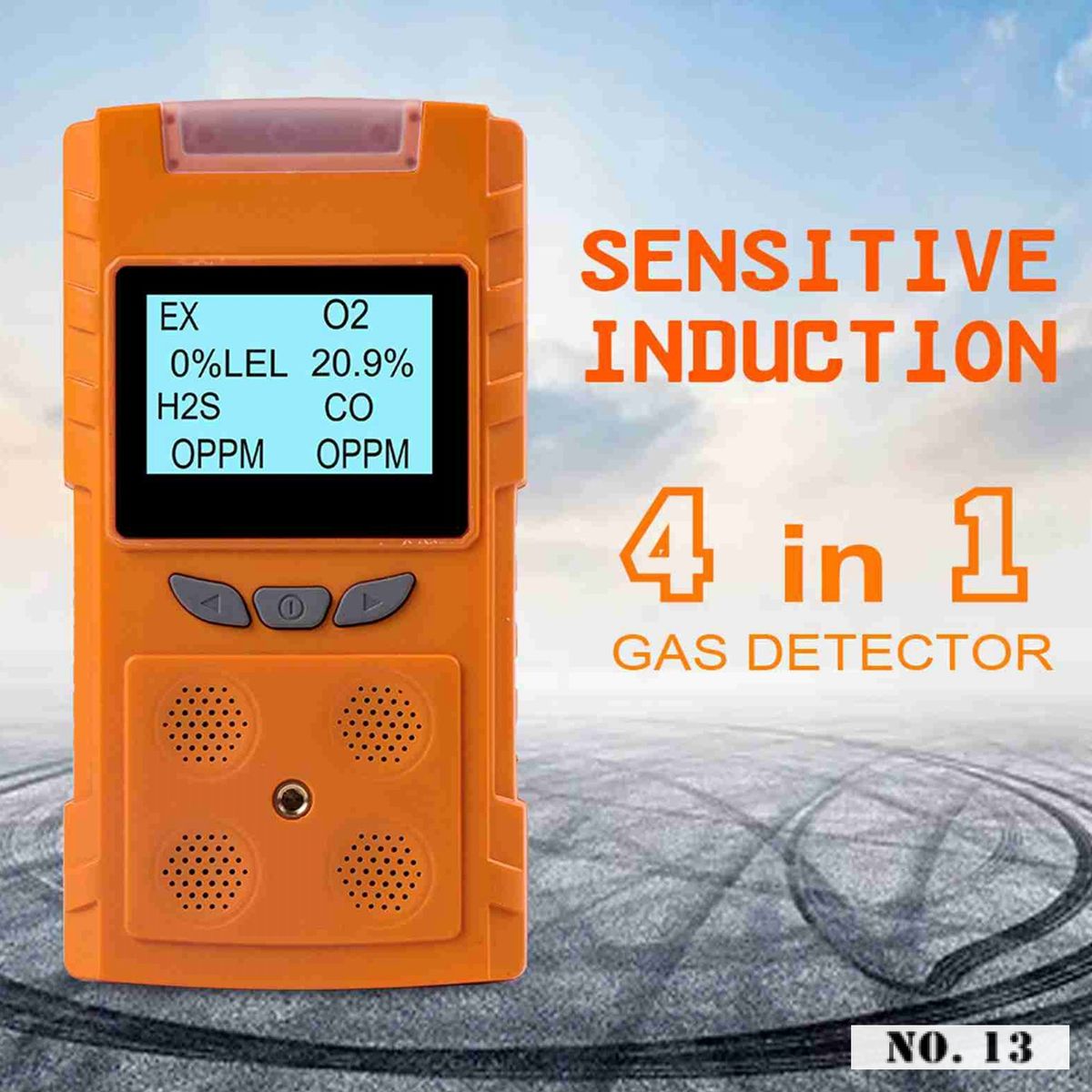 4 In 1 Gas Meter Oxygen Hydrogen Sulfide Carbon Monoxide Combustible Gas Leak Detector Multi Gas Detector For O2 H2S CO