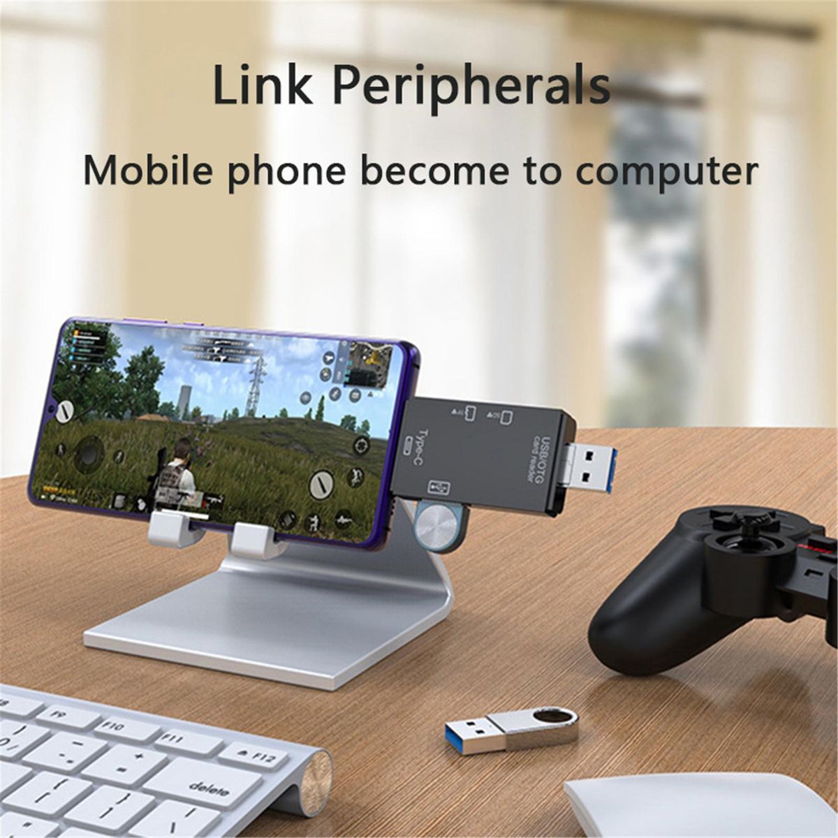 3 IN 1 Multifunctional USB 2.0 Type-c Micro-SD TF-White