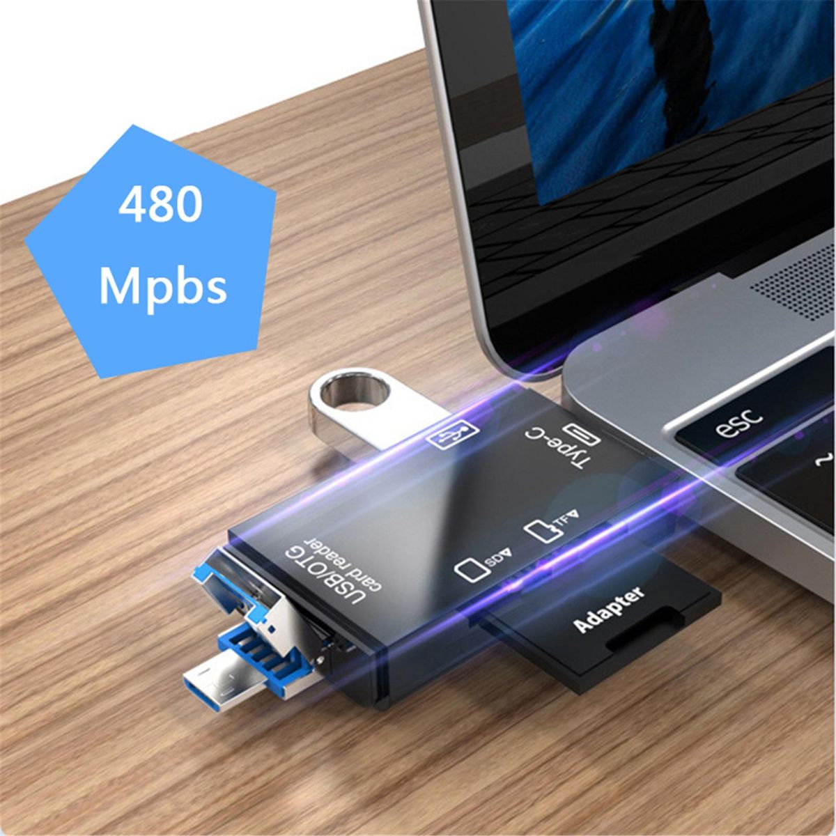 3 IN 1 Multifunctional USB 2.0 Type-c Micro-SD TF-White