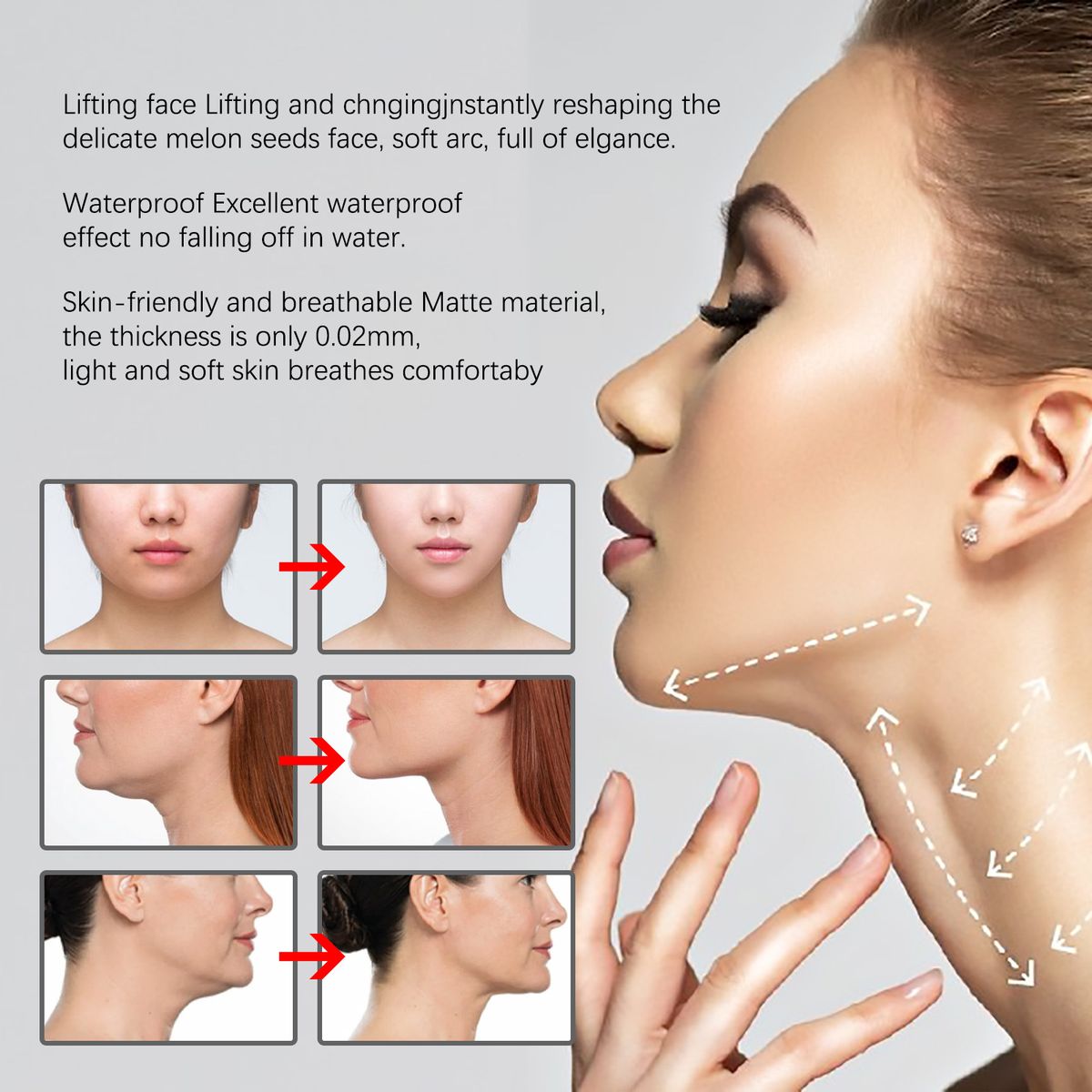 40Pcs Face Lift Tape V-shaped Tighten Skin Invisible Patch
