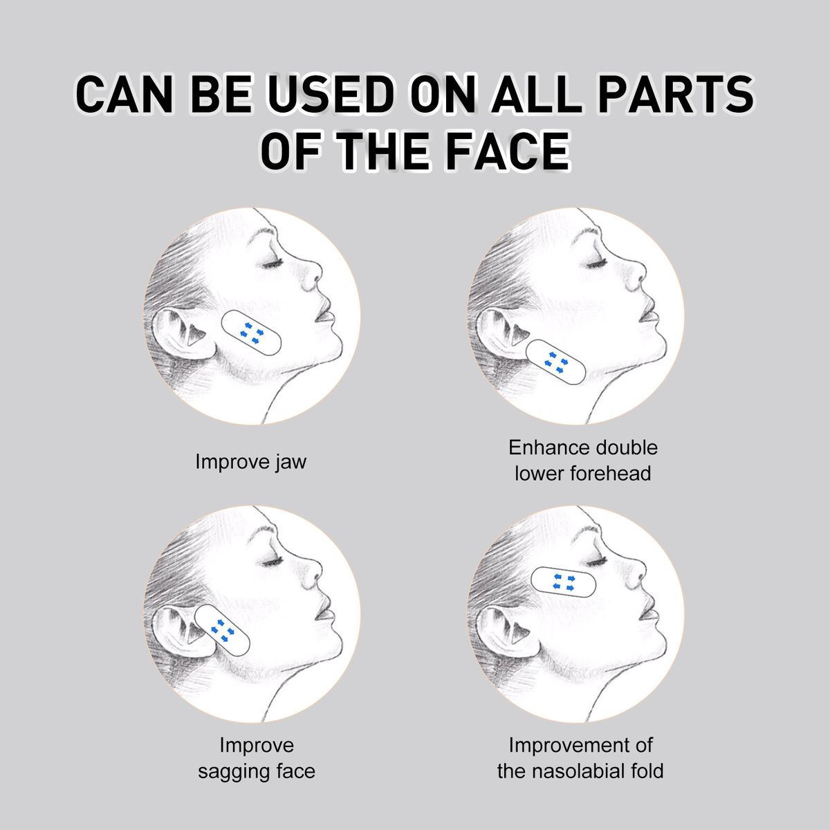 40Pcs V-shaped Invisible Tape Face Lift Tightening Sticker