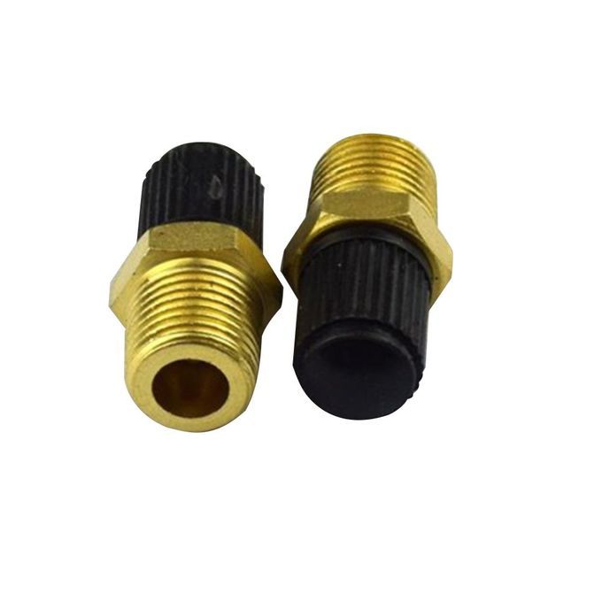 10pcs/Set 1/8 NPT MPT Brass Air Compressor Tank Fill Valve Double Heads" Gold & Black