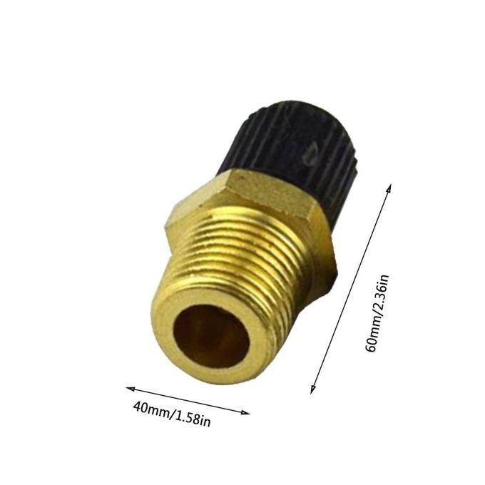 10pcs/Set 1/8 NPT MPT Brass Air Compressor Tank Fill Valve Double Heads" Gold & Black
