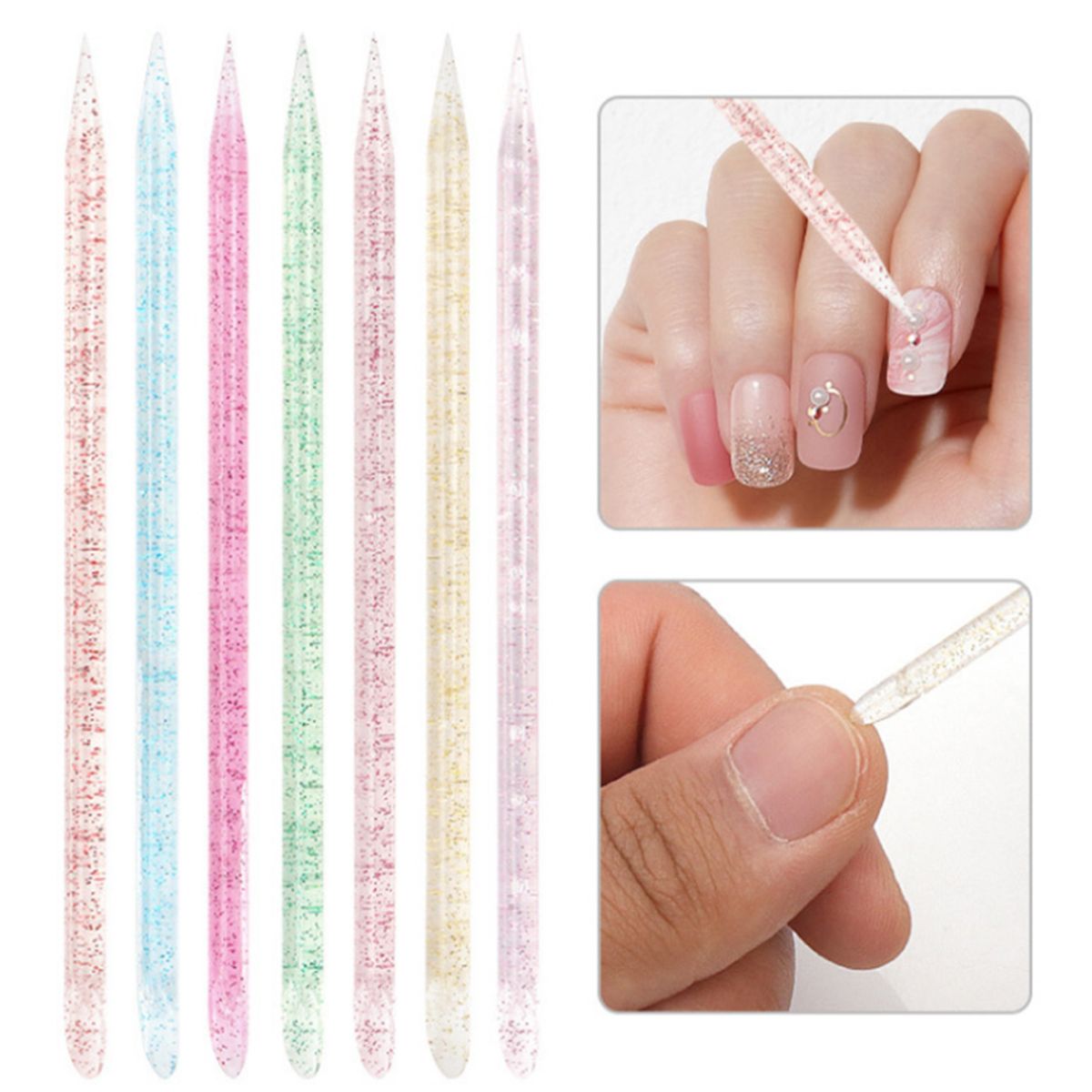 100PCS Double-ended Nail Art Sticks Dead Skin Cuticle
