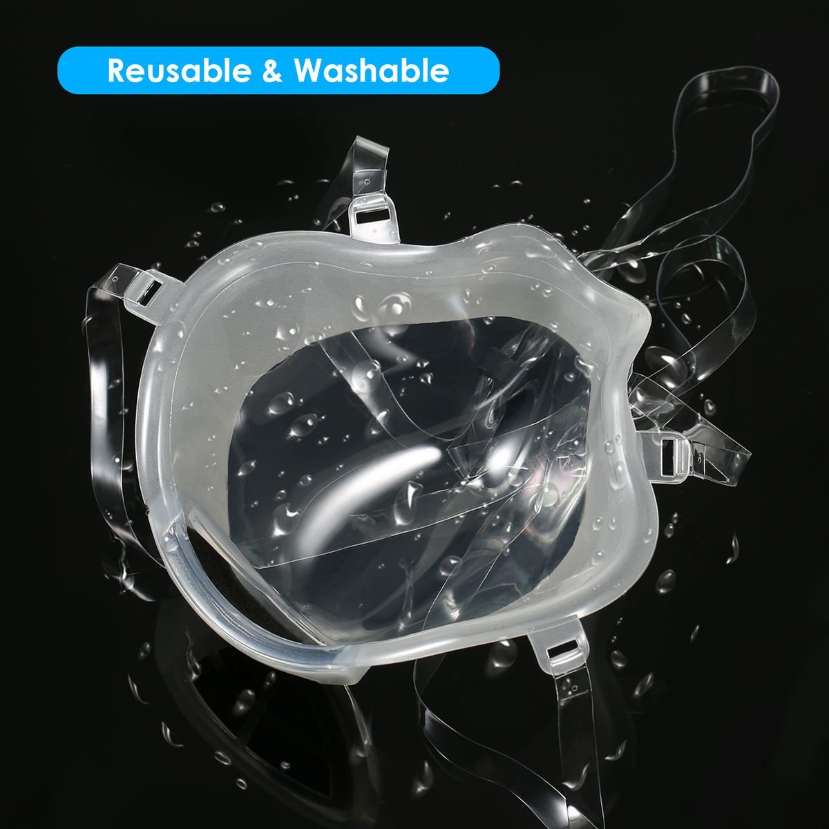 Transparent Face-Mask Reusable Face Protection Clear Face