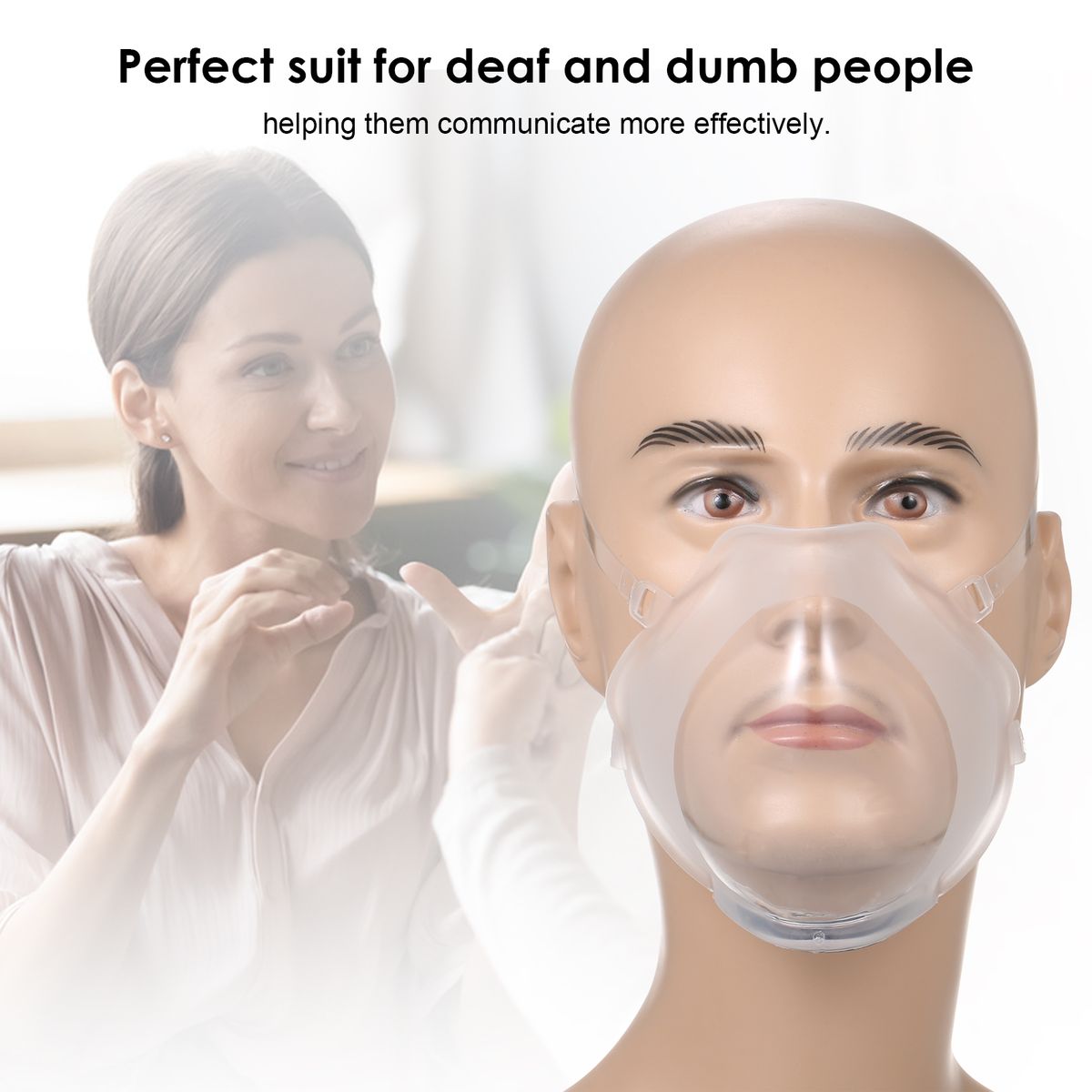 Transparent Face-Mask Reusable Face Protection Clear Face