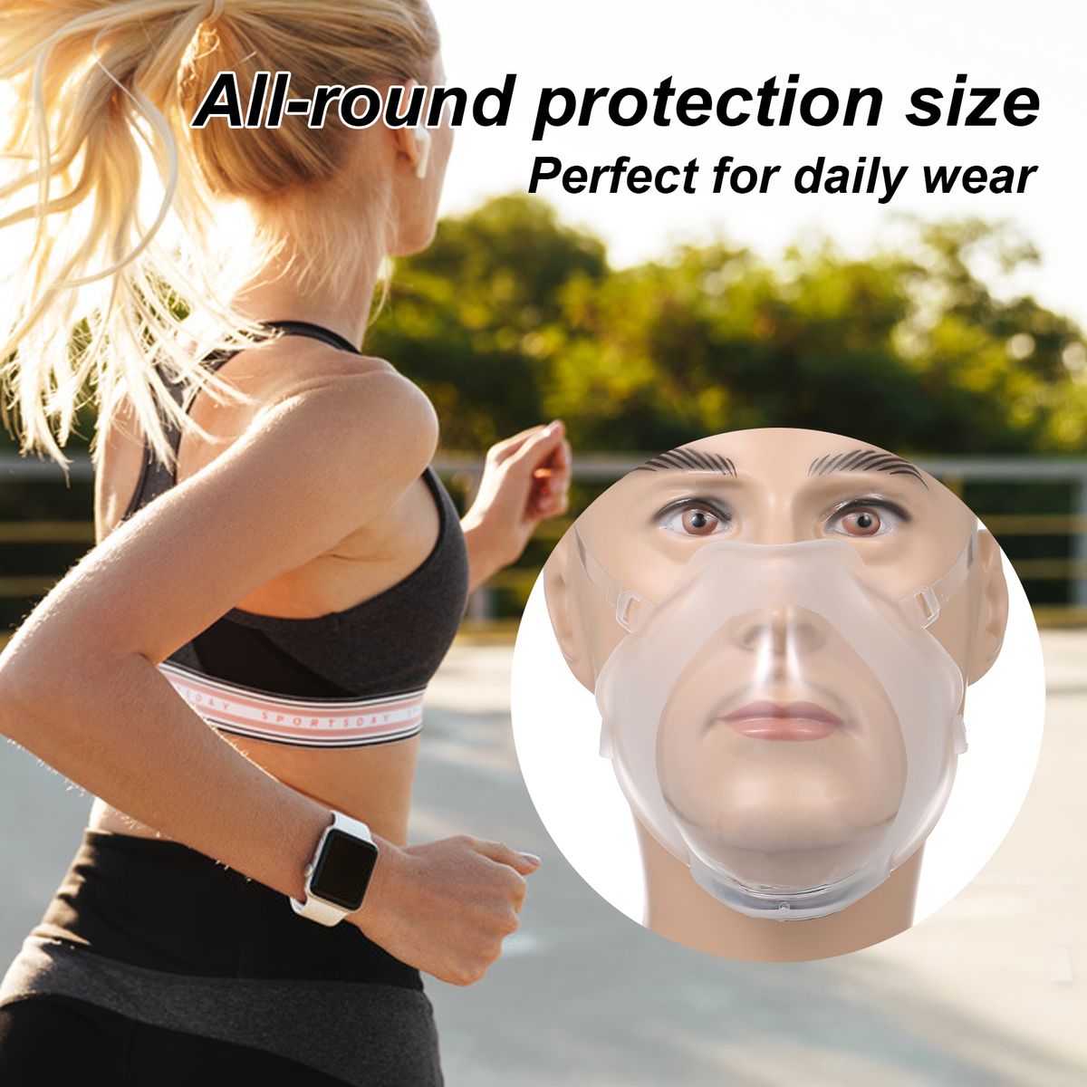 Transparent Face-Mask Reusable Face Protection Clear Face
