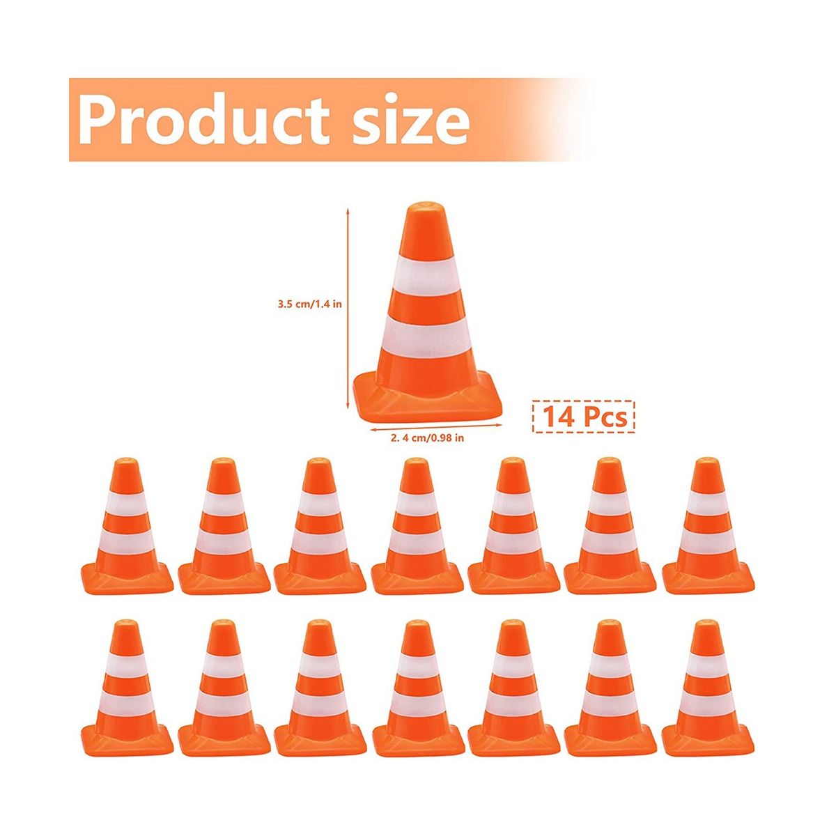 14 Pieces Mini Simulation Safety Cone Road Parking Signs