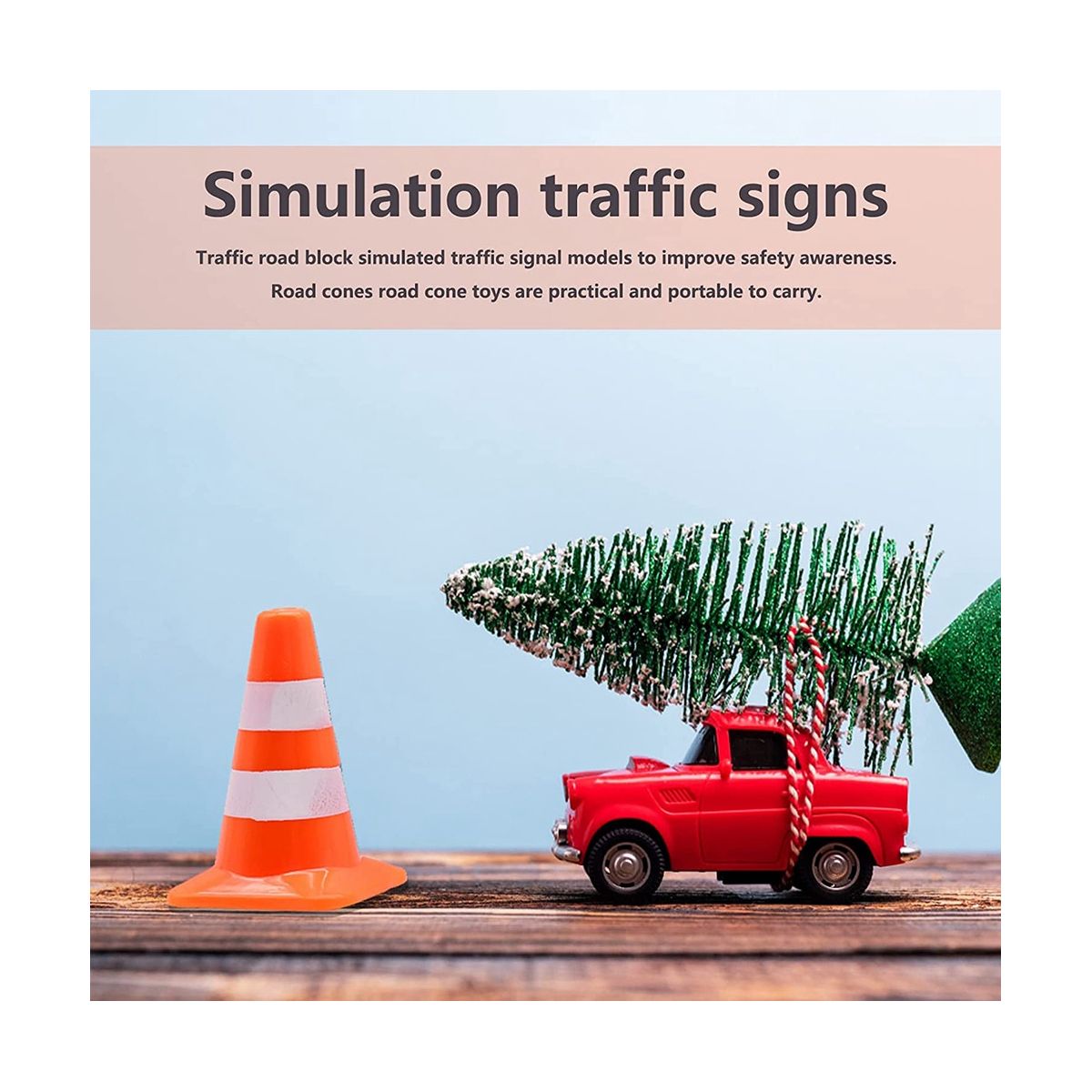 14 Pieces Mini Simulation Safety Cone Road Parking Signs