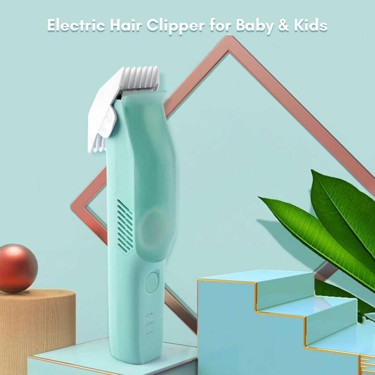 Vacuum Baby Hair Clipper Cordless Electric Hair Trimmer for Kids and Children Low Noise IPX7 Waterproof Built-in Battery with 2 Guide Combs