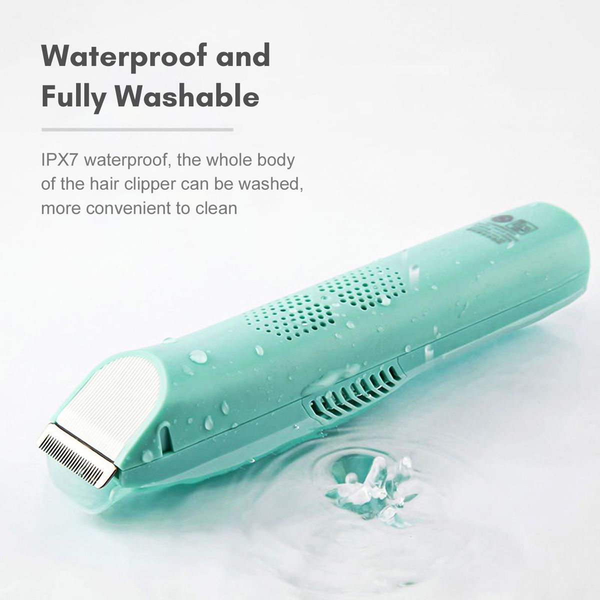 Vacuum Baby Hair Clipper Cordless Electric Hair Trimmer for Kids and Children Low Noise IPX7 Waterproof Built-in Battery with 2 Guide Combs