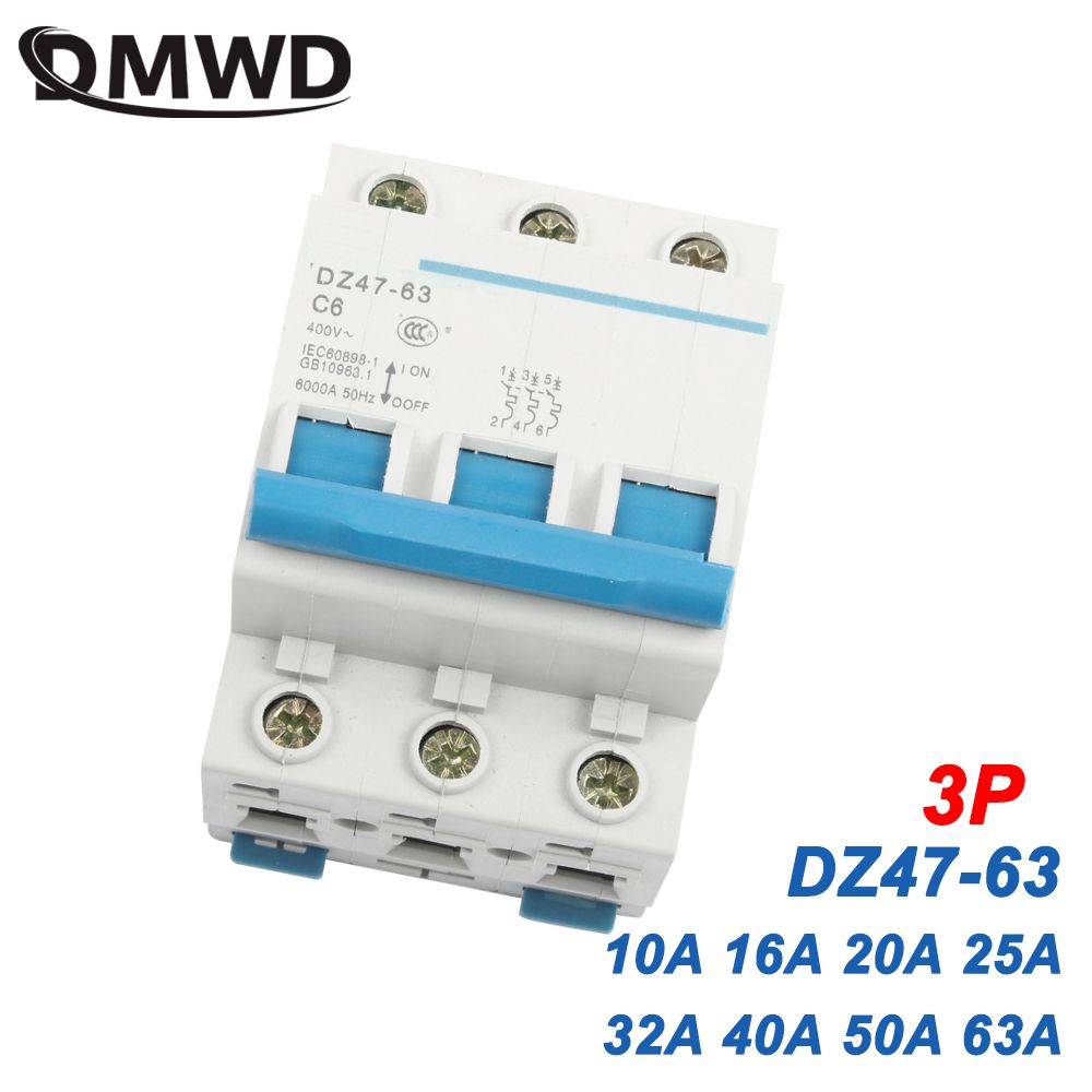 DZ47-63 Circuit 3P 230V 16A AC 400V Mini 63A 25A Or 10A 50A