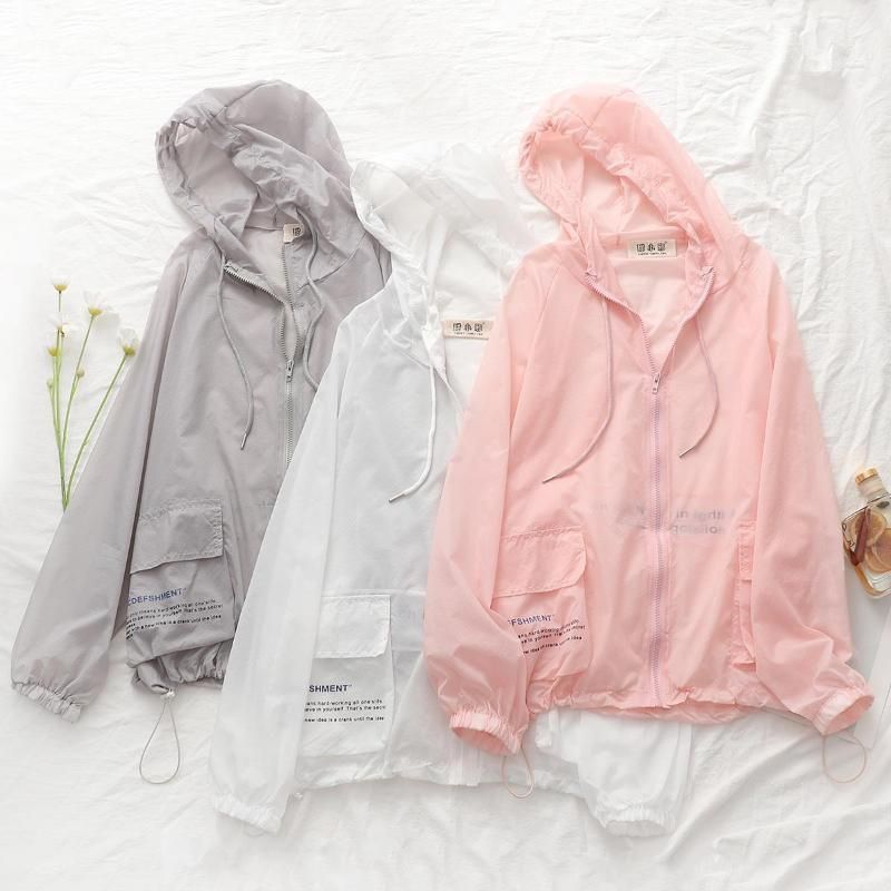 2023 Woman Sun Protection Clothing Female Jackets Summer Ladies Thin Long Sleeve Outdoor Sports Hooded Protect Windbreakers