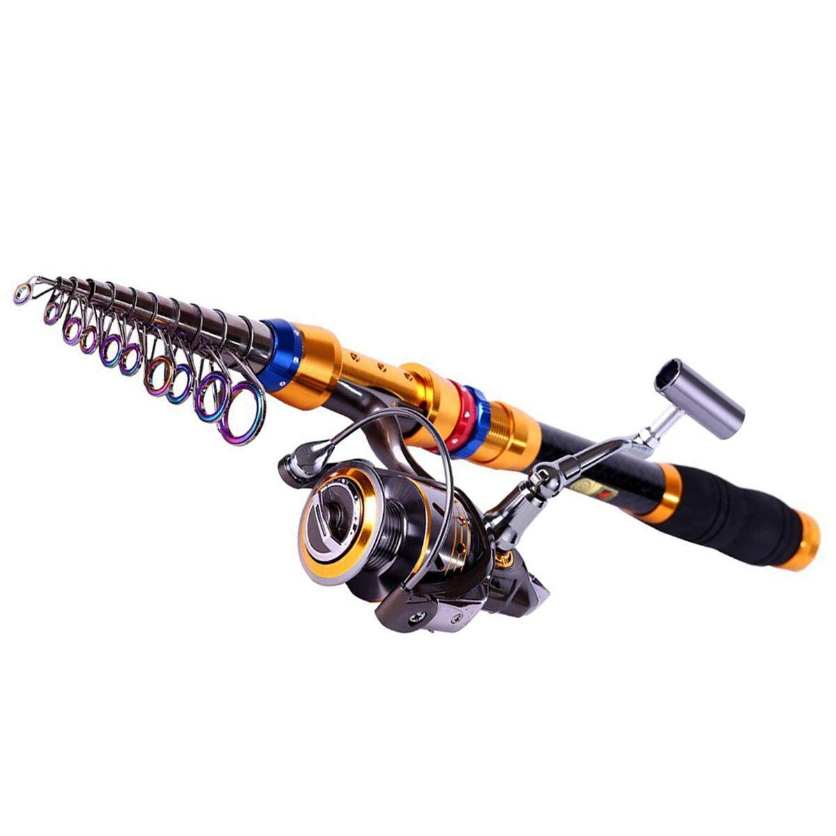 Saltwater Freshwater Telescopic Rod With Reel Combos Pole Sets 2.4M#DK20002.4
