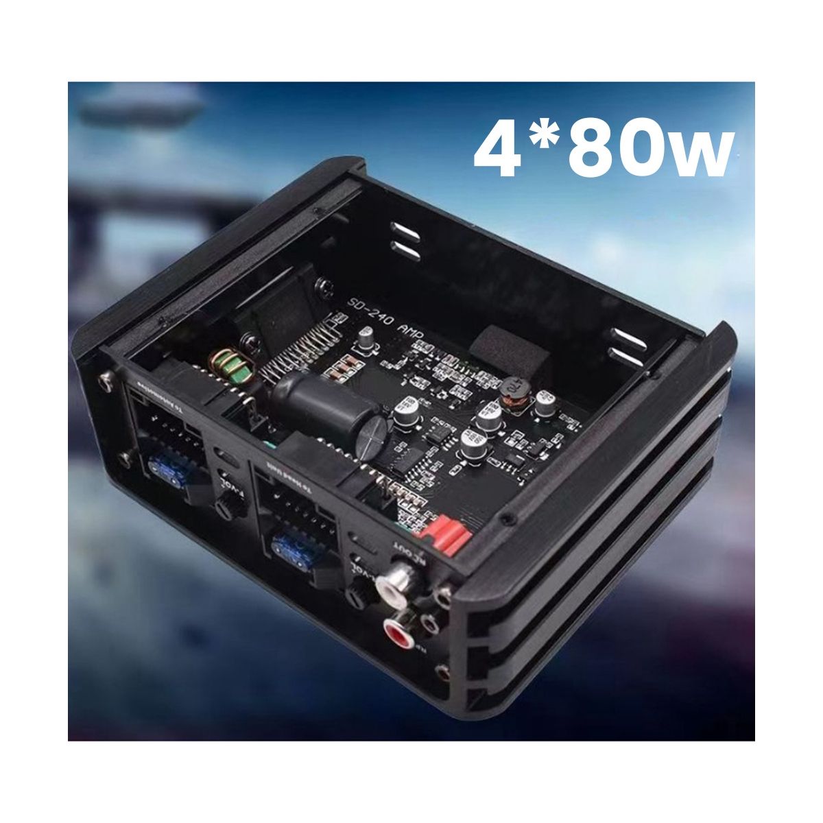 For Car Android Radios Professional DSP Amplifier Audio Stereo 4X80W High Fidelity Power 4-Way Amplifier