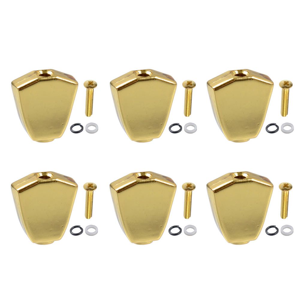6 Sets Tuning Key Button   Screws Spring Washer For Electric Gold