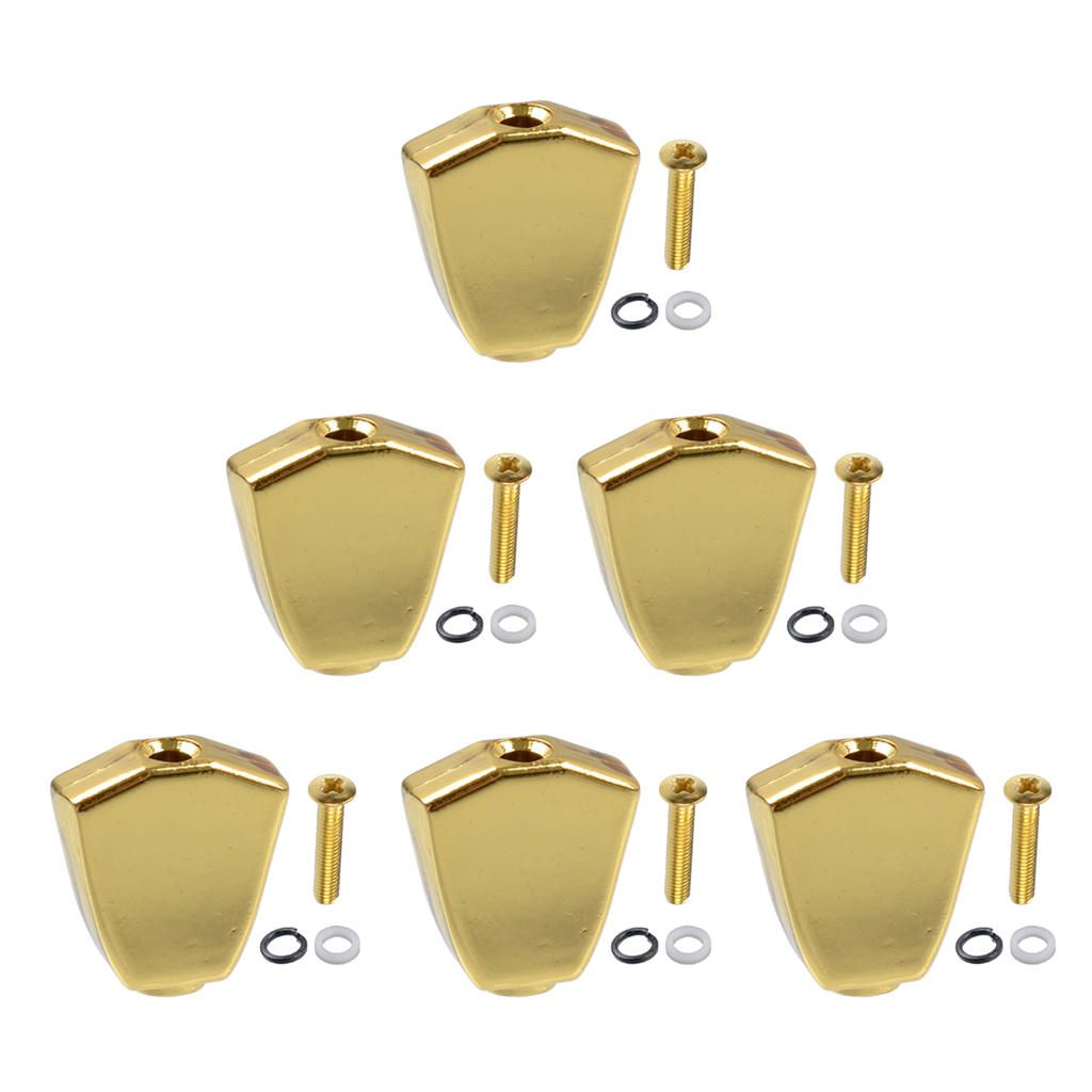 6 Sets Tuning Key Button   Screws Spring Washer For Electric Gold