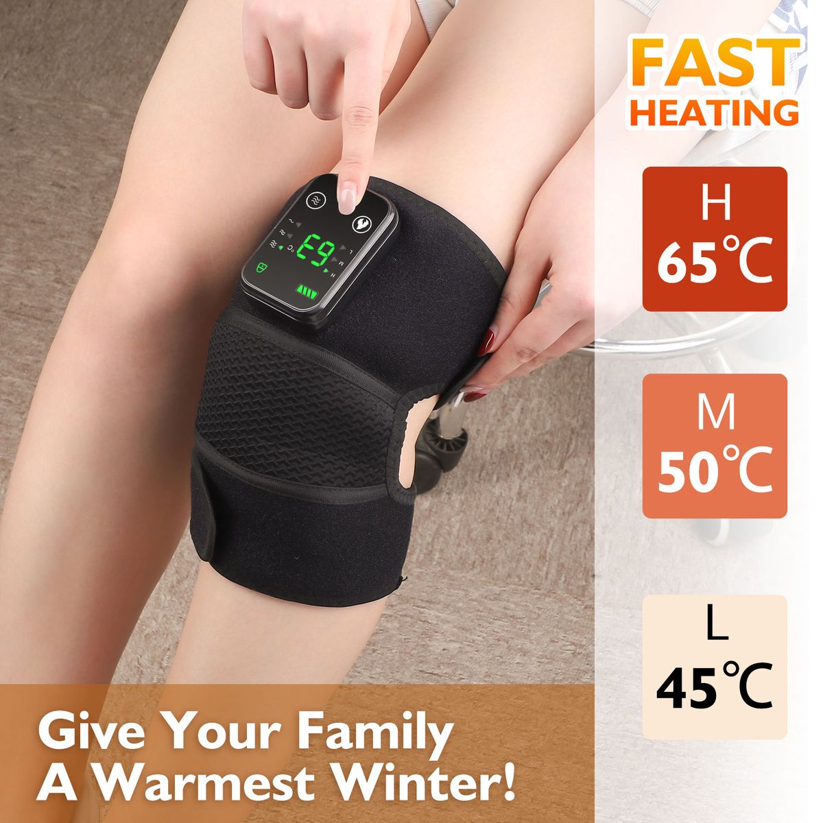 (2 Pcs)Electric Heating Knee Pads Vibration Massager Hot Compress Therapy Support Brace Heated Physiotherapy Joint Elbow Leg Arthritis DON