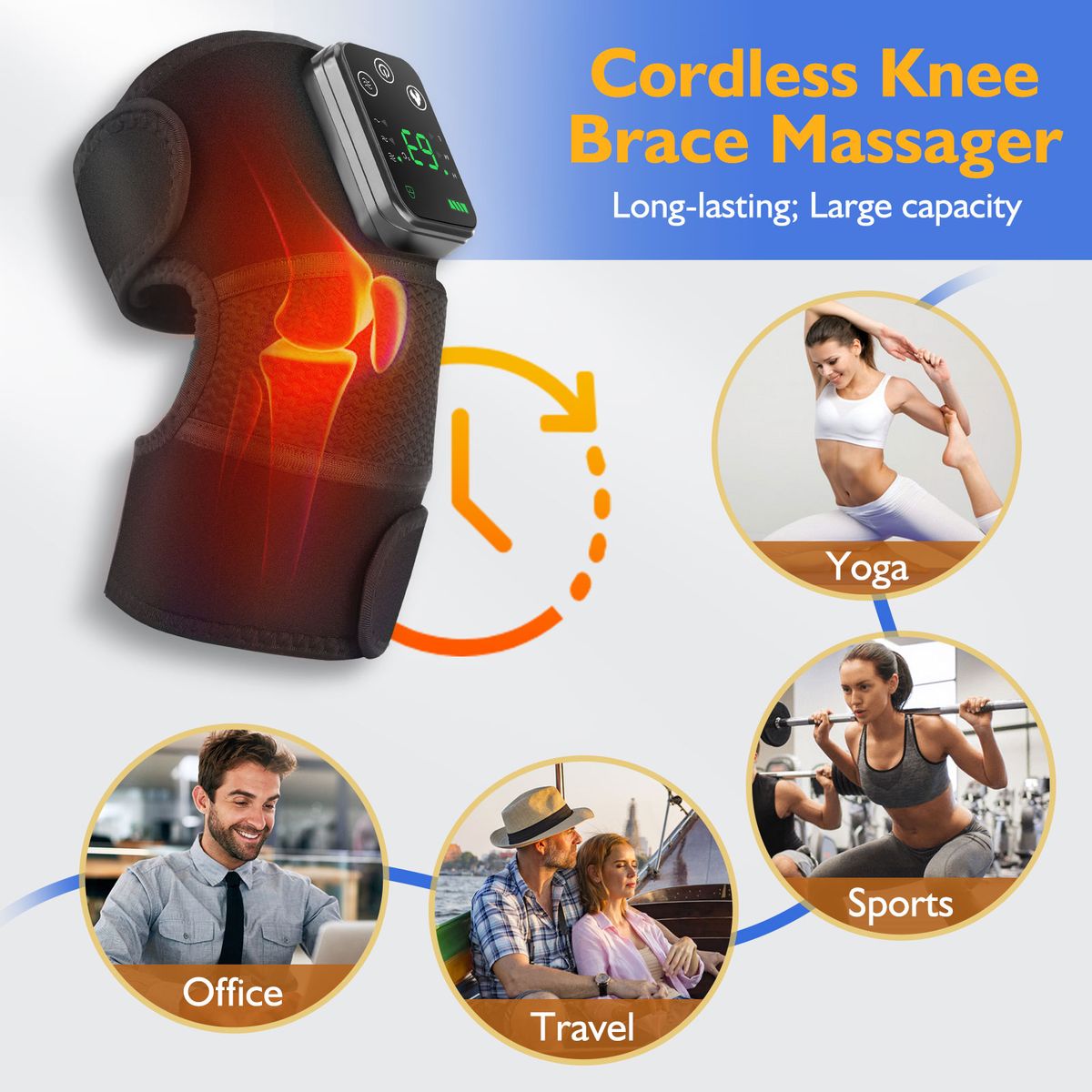 (2 Pcs)Electric Heating Knee Pads Vibration Massager Hot Compress Therapy Support Brace Heated Physiotherapy Joint Elbow Leg Arthritis DON