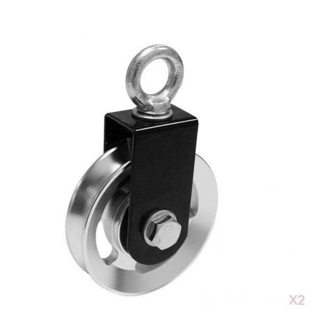 2x Pulley Block Single Wheel Spin Pulleys Cable Machine Build DIY