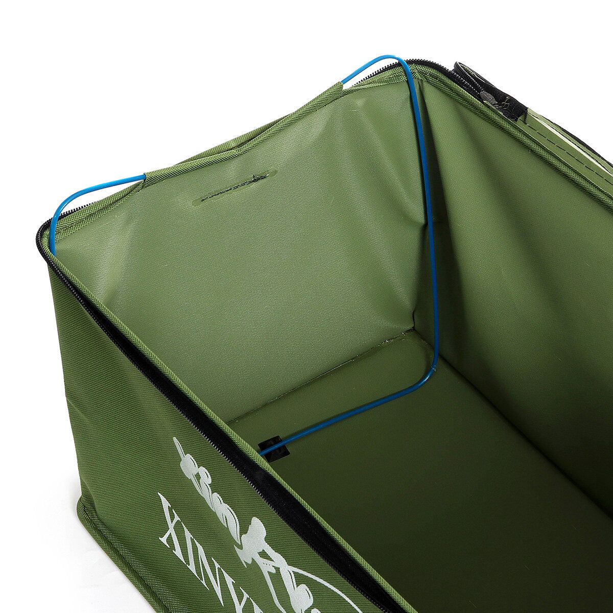 (GREEN/BLUE) Thickened-Canvas Waterproof Portable Foldable Bucket Folding Tank Live Fish Bait Storage Box Water Basin For Camping Green