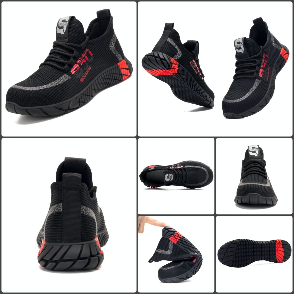 Safety Shoes Steel Toe Work Boots Breathable Fabric Upper