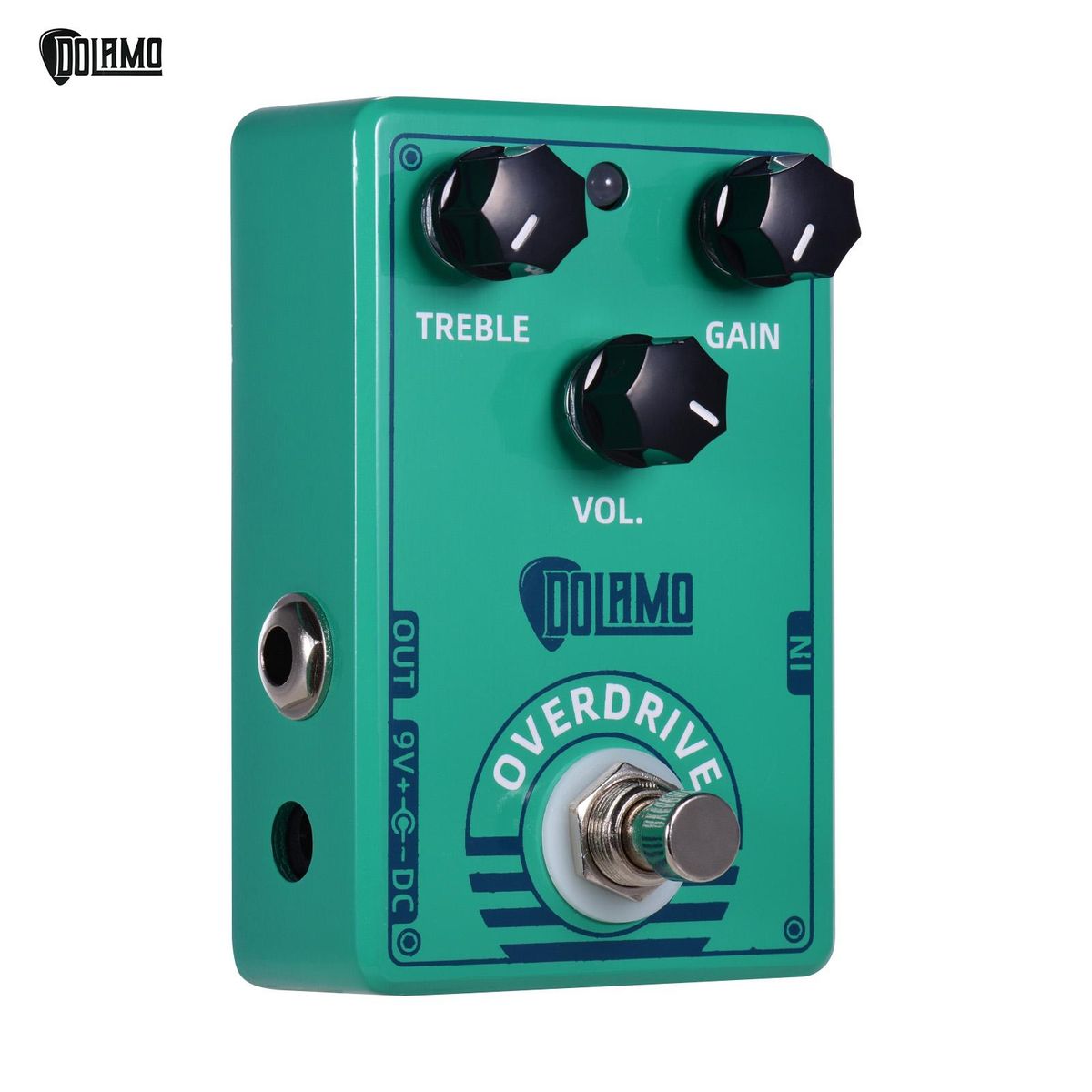 Dolamo D-12 Overdrive Guitar Effect Pedal with Treble Gain Volume Controls True Bypass Design for Electric Guitar