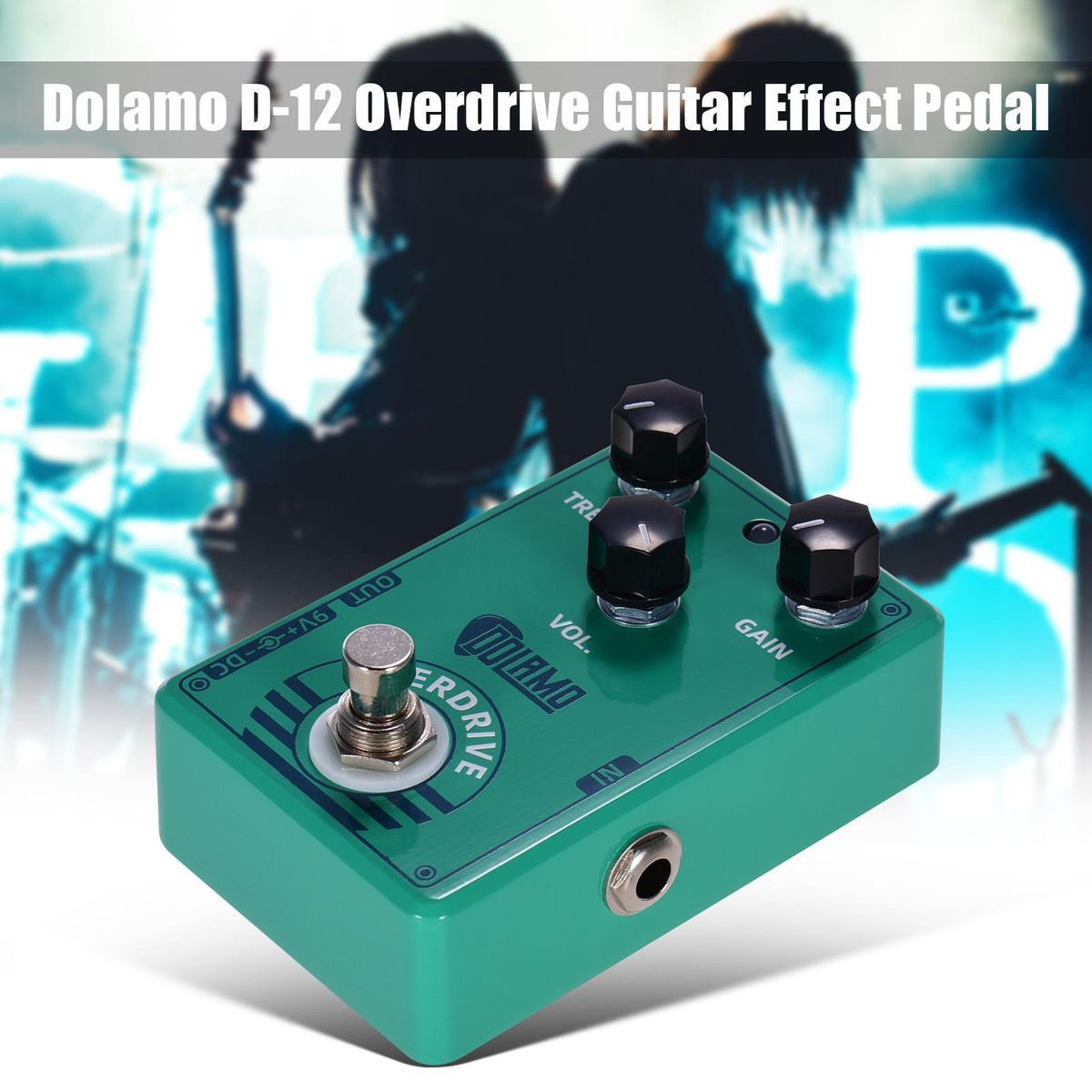 Dolamo D-12 Overdrive Guitar Effect Pedal with Treble Gain Volume Controls True Bypass Design for Electric Guitar