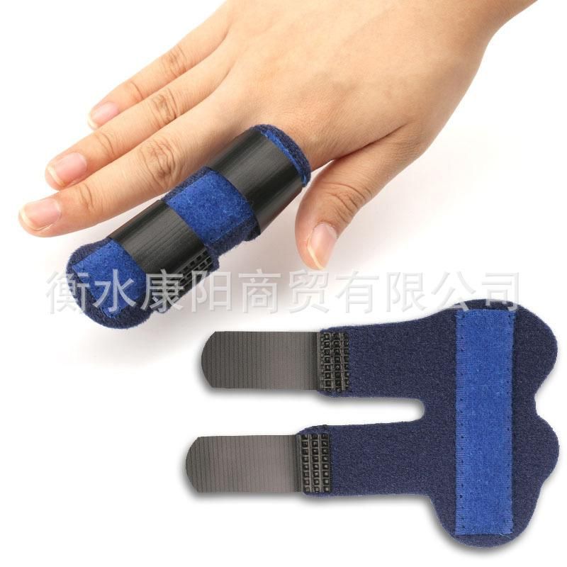 Finger fixed sleeve finger fracture fixed belt joint dislocation sprain auxiliary glove finger fixed splint Adult black One size fits all
