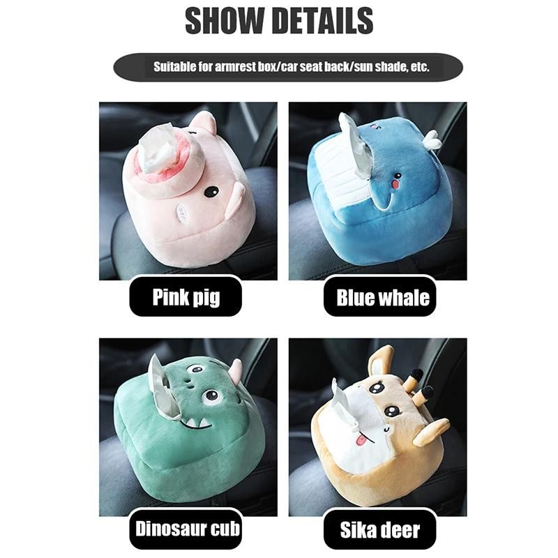 Cute Plush Removable Tissue Boxes Cover Napkin Tissue Paper Boxes Holder For Car Home Garden Kitchen Storage Organization Cases