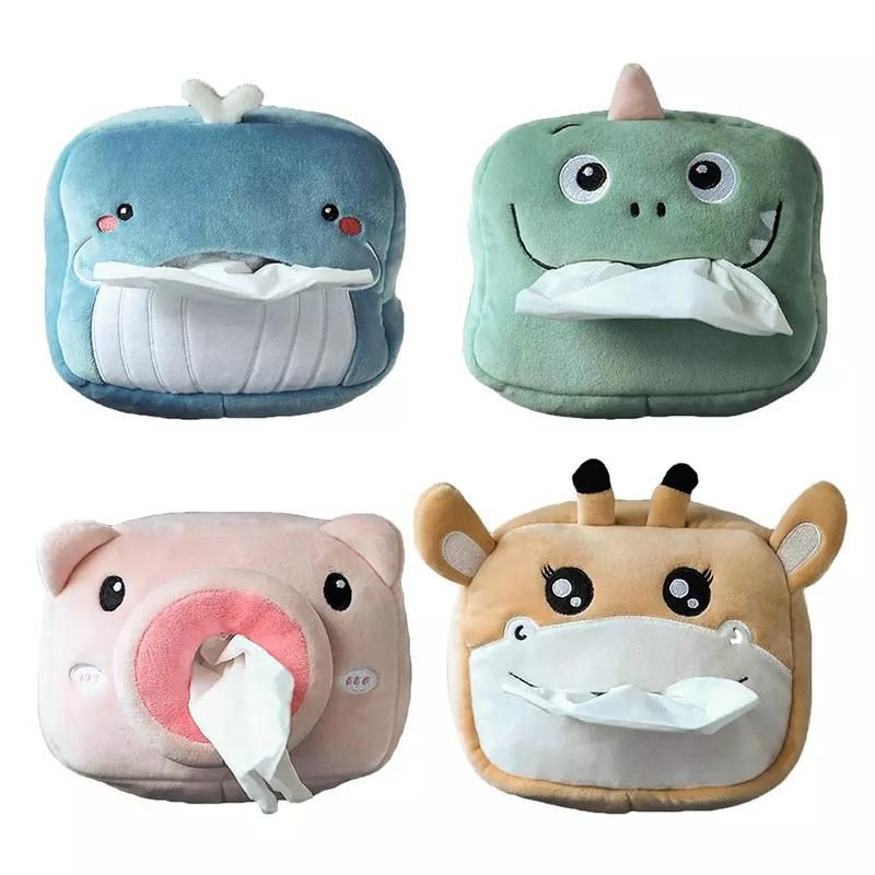 Cute Plush Removable Tissue Boxes Cover Napkin Tissue Paper Boxes Holder For Car Home Garden Kitchen Storage Organization Cases