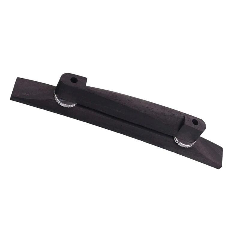 High Quality Electric Bass Roller Saddle Bridge Tailpiece For Archtop Jazz Guitar Parts Accessories - Black