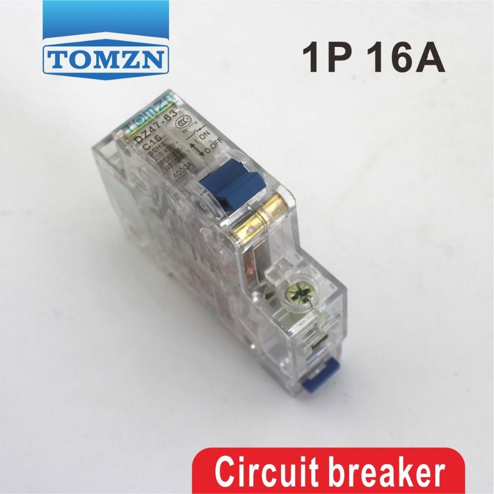 1P 16A Transparent Case Mini Circuit Breaker MCB Good