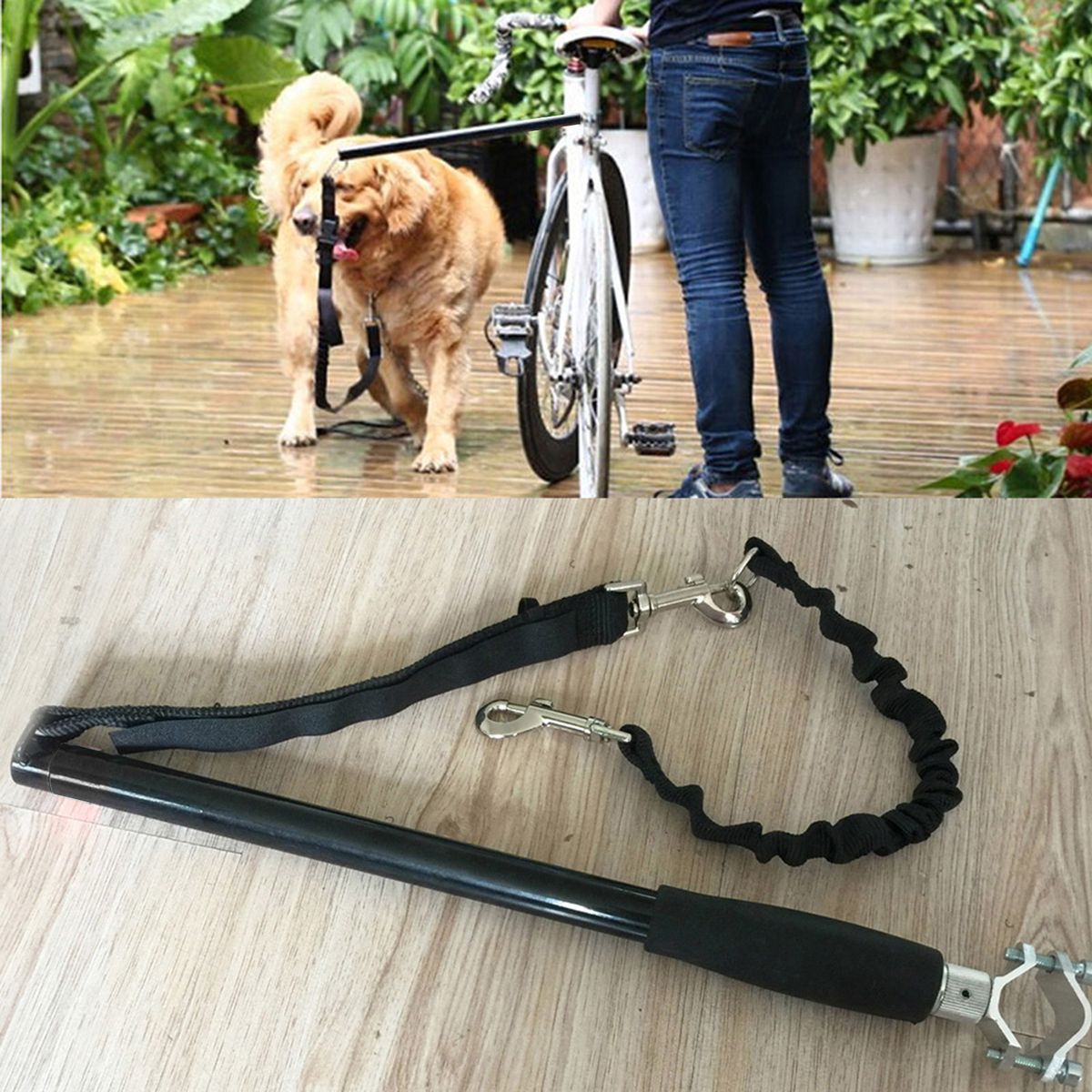 Dog Pet Leash For Bike Exercise Hands Free Bike Walk Run