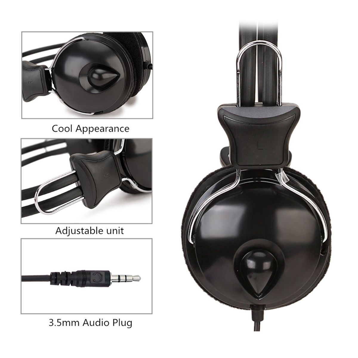 Over-ear Headphones Earphones With Cable 3.5mm Plug For